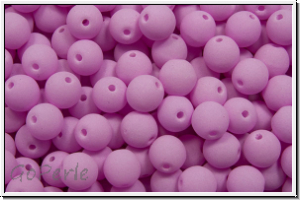 b�hm. Glasperle, rund, 4mm, white, alabaster, soft magenta neon, 50 Stk.