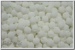 b�hm. Glasperle, rund, 3mm, white, alabaster, soft white neon, 50 Stk.