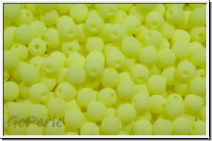 b�hm. Glasperle, rund, 3mm, white, alabaster, soft yellow neon, 50 Stk.