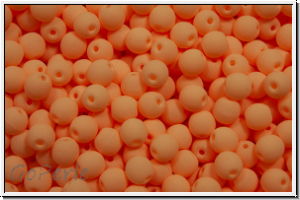 b�hm. Glasperle, rund, 3mm, white, alabaster, soft orange neon, 50 Stk.