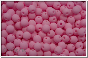 b�hm. Glasperle, rund, 3mm, white, alabaster, soft pink neon, 50 Stk.