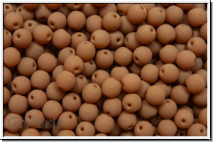 b�hm. Glasperle, rund, 3mm, white, alabaster, soft cocoa neon, 50 Stk.
