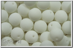 b�hm. Glasperle, rund, 6mm, white, alabaster, soft white neon, 25 Stk.