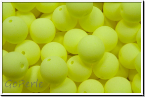 b�hm. Glasperle, rund, 6mm, white, alabaster, soft yellow neon, 25 Stk.