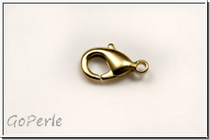 Karabiner "glatt", 12x6mm, goldfb., Messing, 1 Stk.