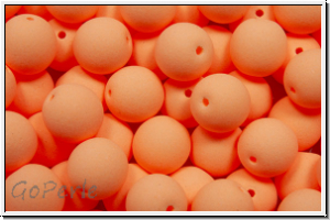 b�hm. Glasperle, rund, 6mm, white, alabaster, soft orange neon, 25 Stk.