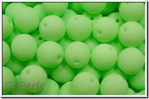 b�hm. Glasperle, rund, 6mm, white, alabaster, soft lime neon, 25 Stk.