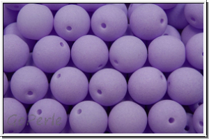 b�hm. Glasperle, rund, 6mm, white, alabaster, soft violet neon, 25 Stk.