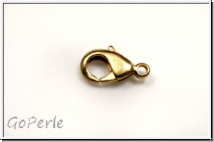 Karabiner "glatt", 12x6mm, gelbgoldfb., Messing, 1 Stk.