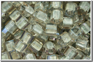 TC-03-0261, TOHO Cubes, 3mm, crystal, trans., grey-ld., AB, 10g