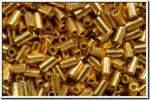 TBU-1-0557, TOHO Bugle 1", 3mm, gold, met., galvanized, 10g
