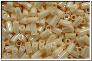 TBU-1-0123l, TOHO Bugle 1", 3mm, cream, lt., op., luster, 10g