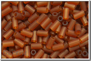 TBU-1-0941f, TOHO Bugle 1", 3mm, topaz, smoke, trans., matte, 10g