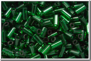 TBU-1-0939, TOHO Bugle 1", 3mm, emerald, trans., 10g