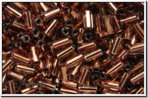 TBU-1-0746, TOHO Bugle 1", 3mm, amethyst, lt., trans., copper-ld., 10g