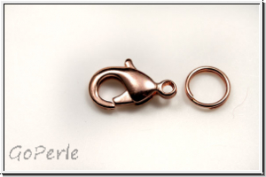 Karabiner "glatt", 12x6mm, kupferfb., hell, Messing, 1 Stk.