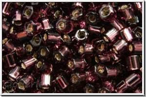 TH-11-0026c, TOHO Hexagon, 11/0, amethyst, dk., trans., silver-ld., 10g