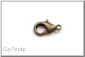 Karabiner "glatt", 12x6mm, antikmessingfb., Messing, 1 Stk.