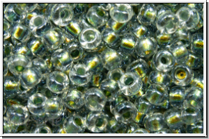 RR-11-3201, MIYUKI Rocailles, 11/0, crystal, trans., magic golden olivine-ld., 10g