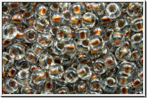 RR-11-3202, MIYUKI Rocailles, 11/0, crystal, trans., magic copper red-ld., 10g
