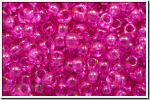 RR-11-1310, MIYUKI Rocailles, 11/0, crystal, trans., fuchsia dyed, 10g