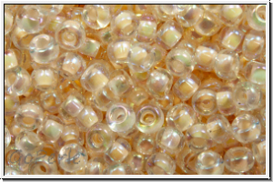 RR-11-0281, MIYUKI Rocailles, 11/0, crystal, trans. blush-ld., AB, 10g