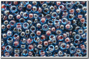 RR-15-0358, MIYUKI Rocailles, 15/0, blue, capri, trans., purple-ld., AB, 5g