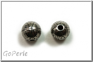 Metallperle "Future", 9mm, antiksilberfb., Edelstahl, 1 Stk.