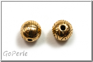 Metallperle "Future", 9mm, antikgoldfb., Edelstahl, 1 Stk.