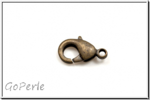 Karabiner "glatt", 12x6mm, antikmessingfb., matt, Messing, 1 Stk.