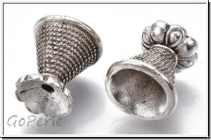 Perlenkappe (-cone) "Becher", 15x14mm, antiksilberfb., Tibetsilber, 2 Stk.