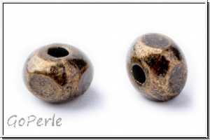 Spacer "Kugel m. Schliff", 4,5x4,5x3mm, antikmessingfb., Tibetsilber, 20 Stk.