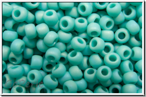 R-11-0413f, TOHO Rocailles, 11/0, turquoise, op., matte, AB, 10g