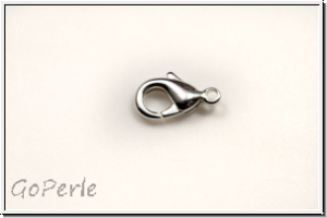 Karabiner "glatt", 10x6mm, silberfb., Messing, 1 Stk.