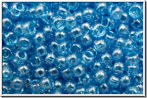 R-11-0104b, TOHO Rocailles, 11/0, aqua, dk., trans., luster, 10g