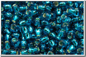R-11-0023bd, TOHO Rocailles, 11/0, blue, capri, trans., silver-ld., 10g