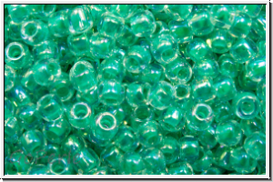 R-11-1832, TOHO Rocailles, 11/0, crystal, trans., mint-ld., AB, 10g