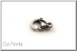 Karabiner "glatt", 10x7mm, antiksilberfb., Messing, 1 Stk.