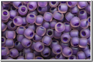 R-11-0928f, TOHO Rocailles, 11/0, amethyst, trans., purple-ld., matte, AB, 10g