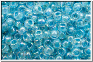 R-11-0781, TOHO Rocailles, 11/0, crystal, trans., blue-ld., AB, 10g