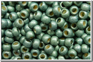 R-11-0577fPF, TOHO Rocailles, 11/0, sage, galv., met., perm.-finish, matte, 10g