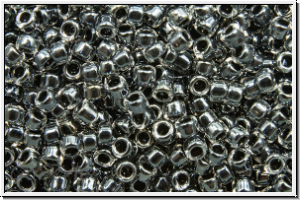 R-15-0344, TOHO Rocailles, 15/0, crystal, trans., black-ld., luster, 5g