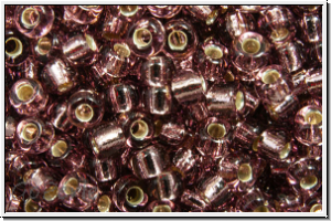 RR-08-0012, MIYUKI Rocailles, 08/0, amethyst, lt. , trans., silver-ld., 10g