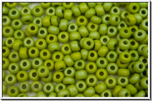 PR-11-54430M, PRECIOSA Rocailles, 11/0, olivine, op., matte, AB, 20g