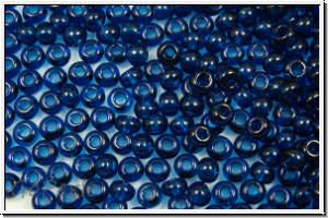 PR-11-60100, PRECIOSA Rocailles, 11/0, blue, capri, dk., trans., 20g