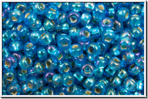 PR-11-67159, PRECIOSA Rocailles, 11/0, blue zircon, trans., silver-ld., AB, 20g