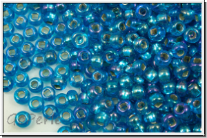 PR-11-67159, PRECIOSA Rocailles, 11/0, blue zircon, trans., silver-ld., AB, 20g