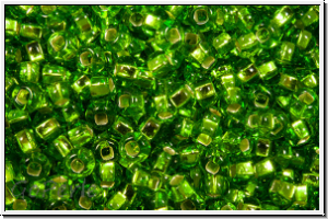 PR-11-57430, PRECIOSA Rocailles, 11/0, lime, dkst., trans., silver-ld., 20g