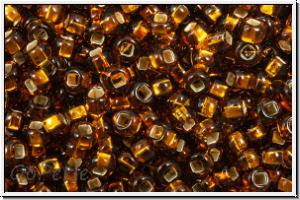 PR-11-17090, PRECIOSA Rocailles, 11/0, topaz, med., trans., silver-ld., 20g