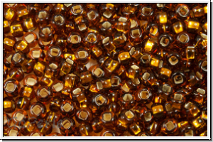 PR-11-17090, PRECIOSA Rocailles, 11/0, topaz, med., trans., silver-ld., 20g